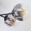Ripoll ceiling light, globe light clear, Smoke-coloured, 6-light sources