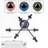 Ripoll ceiling light, globe light blue, green, coppery, 6-light sources
