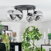 Chehalis ceiling light, globe light clear, Smoke-coloured, 4-light sources