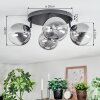 Chehalis ceiling light, globe light clear, Smoke-coloured, 4-light sources