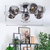 Ripoll ceiling light, globe light Smoke-coloured, 6-light sources