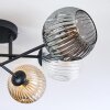 Ripoll ceiling light, globe light Amber, clear, Smoke-coloured, 6-light sources