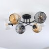 Ripoll ceiling light, globe light Amber, clear, Smoke-coloured, 6-light sources