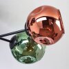 Ripoll ceiling light, globe light blue, gold, green, coppery, 6-light sources
