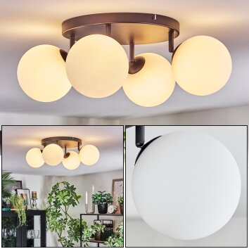 Chehalis ceiling light, globe light white, 4-light sources