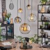 Koyoto hanging light, globe light, pendant light gold, black, 5-light sources