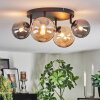 Chehalis ceiling light, globe light Amber, Smoke-coloured, 4-light sources