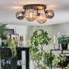 Chehalis ceiling light, globe light Amber, Smoke-coloured, 4-light sources