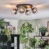 Chehalis ceiling light, globe light clear, Smoke-coloured, 4-light sources