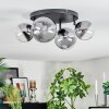 Chehalis ceiling light, globe light clear, Smoke-coloured, 4-light sources