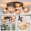 Chehalis ceiling light, globe light Amber, 4-light sources