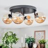 Chehalis ceiling light, globe light Amber, 4-light sources