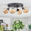 Chehalis ceiling light, globe light Amber, 4-light sources