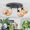 Chehalis ceiling light, globe light Amber, 4-light sources