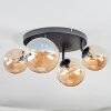 Chehalis ceiling light, globe light Amber, 4-light sources