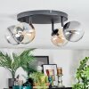 Chehalis ceiling light, globe light Amber, clear, Smoke-coloured, 4-light sources