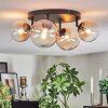 Chehalis ceiling light, globe light Amber, clear, 4-light sources