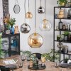 Koyoto hanging light, globe light, pendant light gold, black, 5-light sources