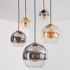 Koyoto hanging light, globe light, pendant light gold, black, 5-light sources