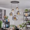 Koyoto hanging light, globe light, pendant light gold, black, 5-light sources