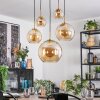 Koyoto hanging light, globe light, pendant light gold, black, 5-light sources