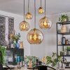 Koyoto hanging light, globe light, pendant light gold, black, 5-light sources