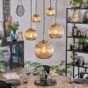 Koyoto hanging light, globe light, pendant light gold, black, 5-light sources