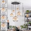 Koyoto hanging light, globe light, pendant light gold, black, 5-light sources
