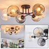 Ripoll ceiling light, globe light Amber, clear, Smoke-coloured, 6-light sources