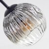 Ripoll ceiling light, globe light chrome, clear, Smoke-coloured, 6-light sources