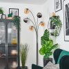 Koyoto globe light, floor lamp Amber, chrome, Smoke-coloured, 5-light sources