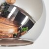 Koyoto globe light, floor lamp Amber, chrome, Smoke-coloured, 5-light sources