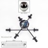 Ripoll ceiling light, globe light chrome, Smoke-coloured, 6-light sources