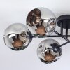 Ripoll ceiling light, globe light chrome, Smoke-coloured, 6-light sources