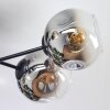 Ripoll ceiling light, globe light chrome, clear, Smoke-coloured, 6-light sources