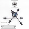 Ripoll ceiling light, globe light chrome, clear, Smoke-coloured, 6-light sources