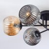 Ripoll ceiling light, globe light Amber, Smoke-coloured, 6-light sources