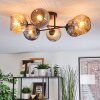 Ripoll ceiling light, globe light Amber, Smoke-coloured, 6-light sources