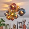 Koyoto ceiling light, globe light gold, black, 10-light sources