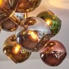 Koyoto ceiling light, globe light gold, black, 10-light sources