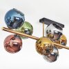 Koyoto ceiling light, globe light gold, black, 10-light sources