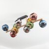 Koyoto ceiling light, globe light gold, black, 10-light sources