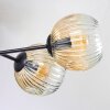 Ripoll ceiling light, globe light Amber, clear, 6-light sources