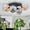Chehalis ceiling light, globe light Amber, Smoke-coloured, 4-light sources