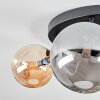 Chehalis ceiling light, globe light Amber, Smoke-coloured, 4-light sources
