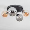 Chehalis ceiling light, globe light Amber, Smoke-coloured, 4-light sources