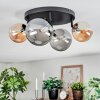 Chehalis ceiling light, globe light Amber, Smoke-coloured, 4-light sources