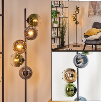 Koyoto globe light, floor lamp 31 cm blue, gold, green, clear, 5-light sources