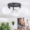 Gastor ceiling light, globe light white, 3-light sources