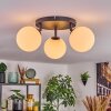 Gastor ceiling light, globe light white, 3-light sources